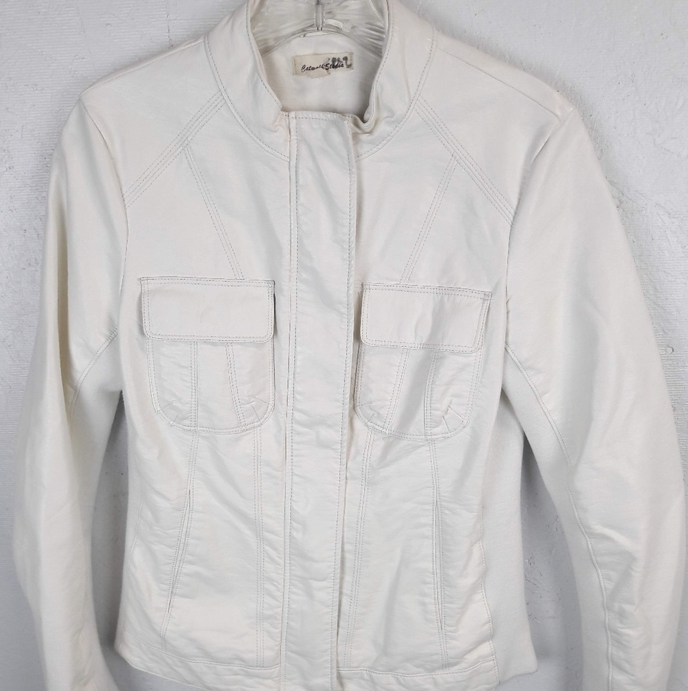 Catwalk Studia White Faux Leather Womens Jacket sm